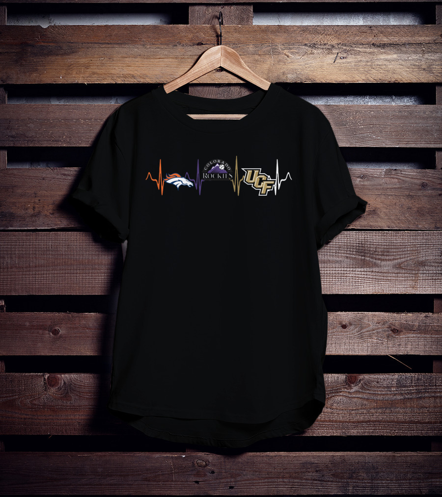 Love Broncos Rockies Ucf Heartbeat T-Shirt