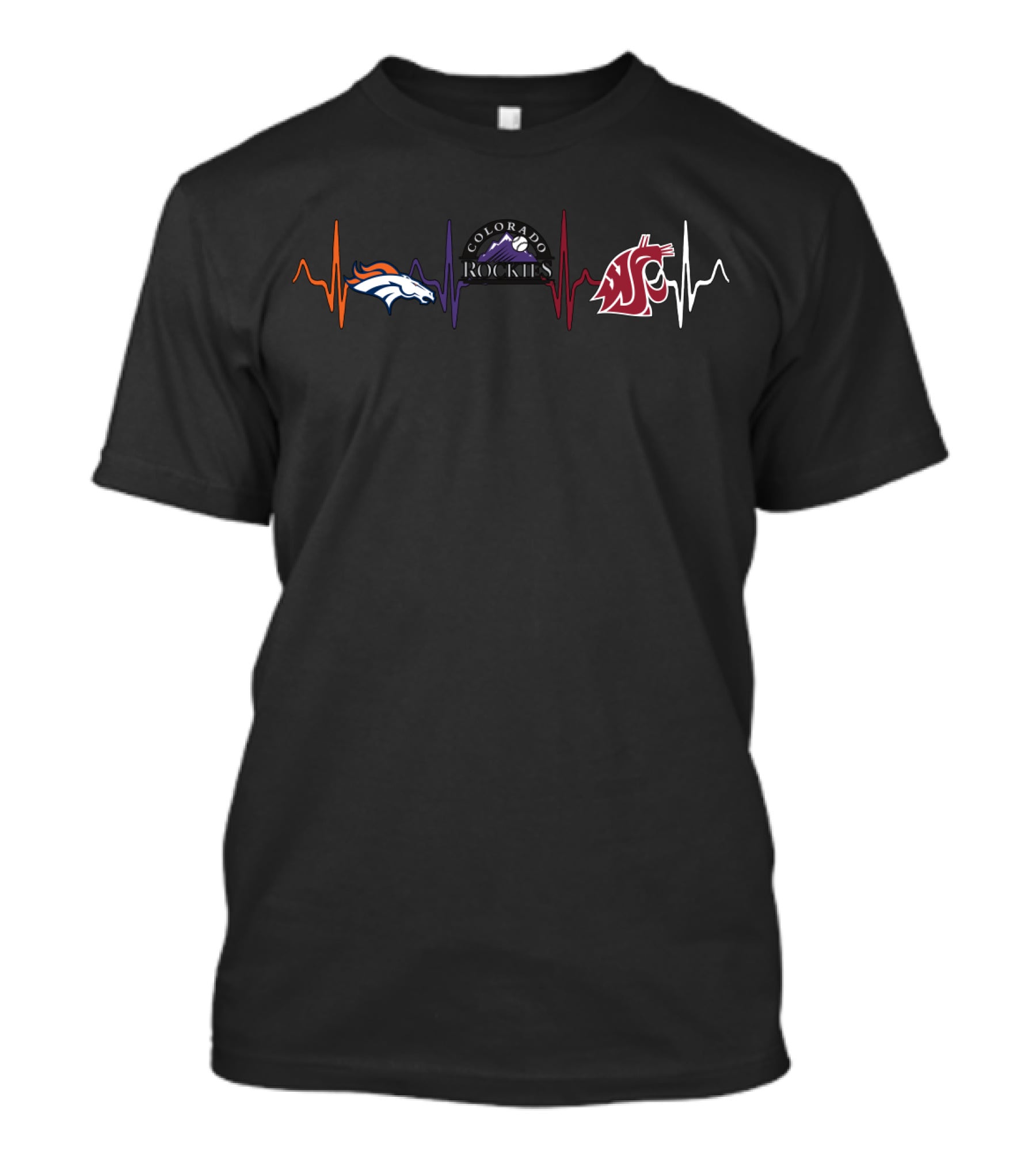 Love Broncos Colorado Rockies Washington State Cougars Wsc T-Shirt