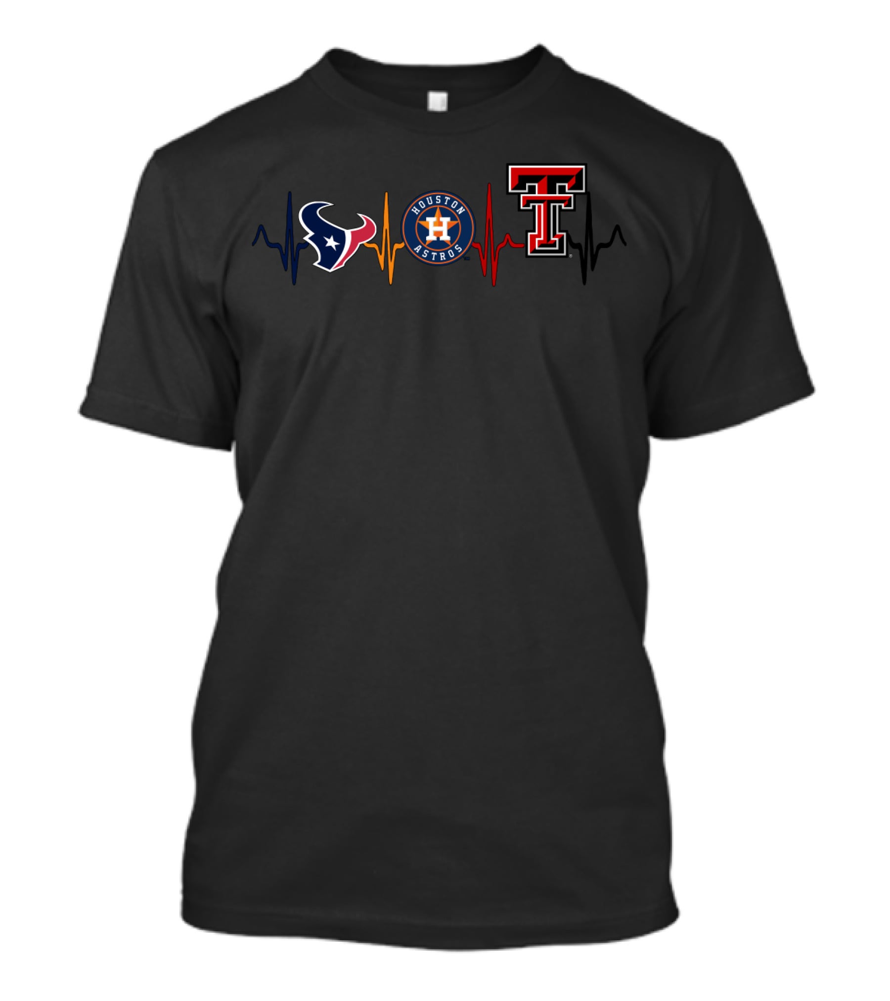 Texans Love Houston Astros Texas Tech Heartbeat T-Shirt