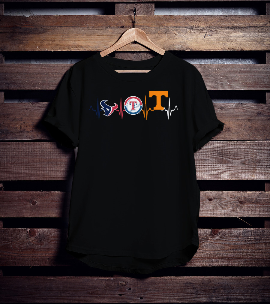 Texans Heartbeat Rangers Texas T-Shirt