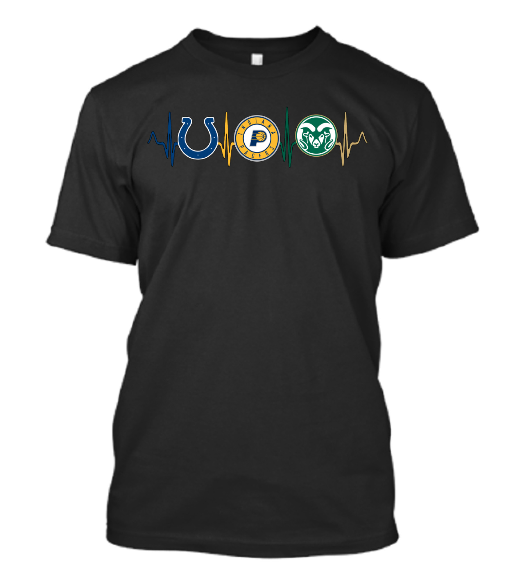 Colts Pacers Rams Heartbeat T-Shirt
