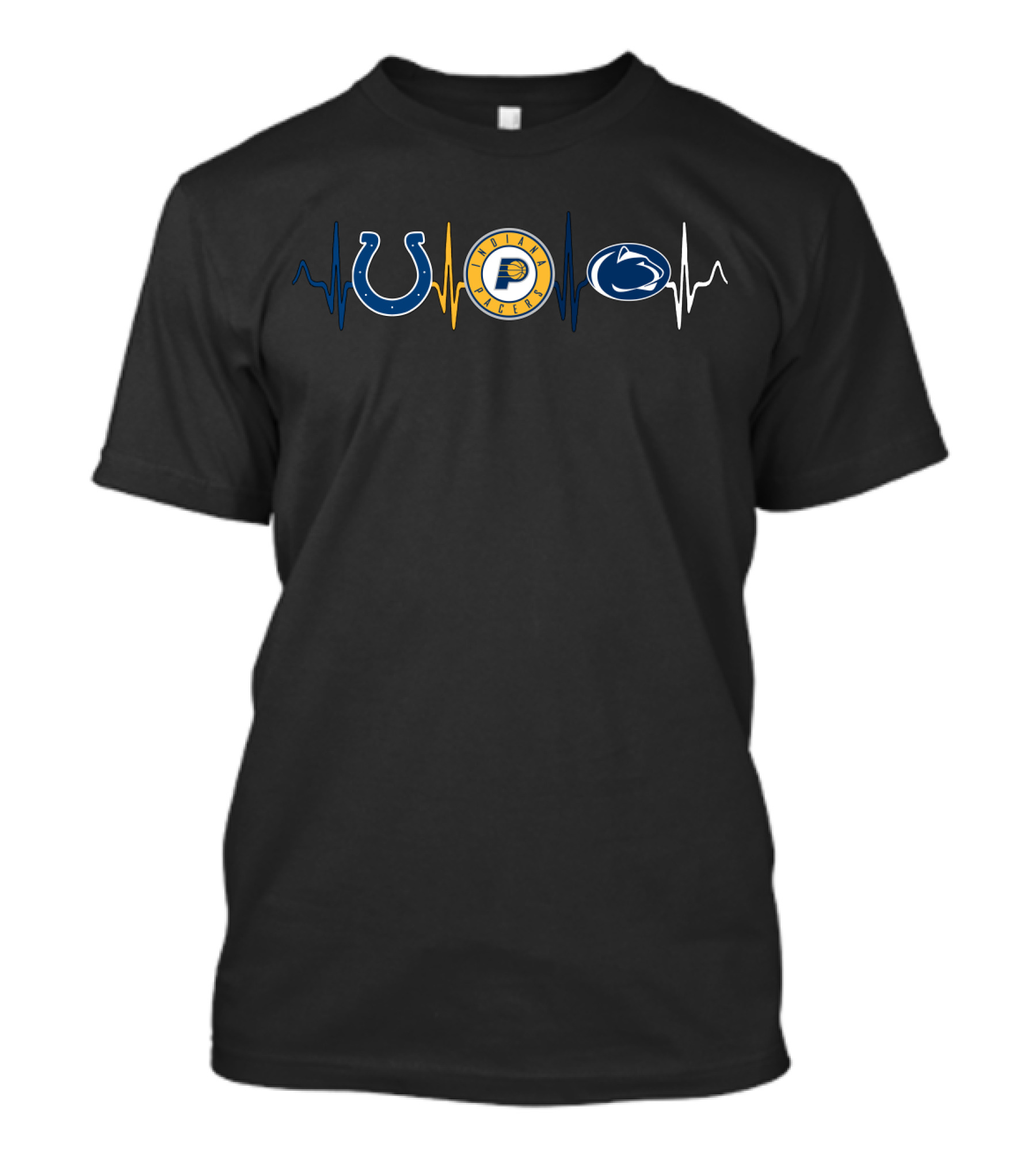 Indianapolis Colts Pacers Logo Penn State Nittany Lions Heartbeat T-Shirt