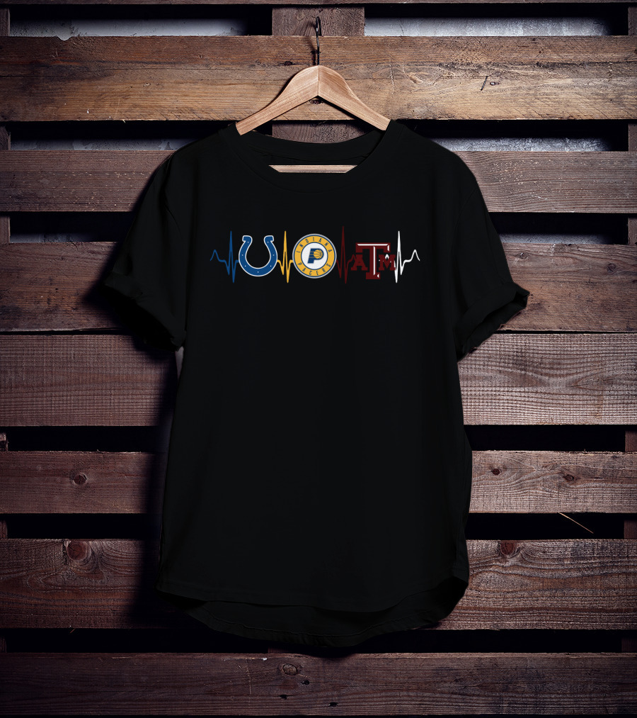 Colts Pacers Texas A&M Heartbeat T-Shirt