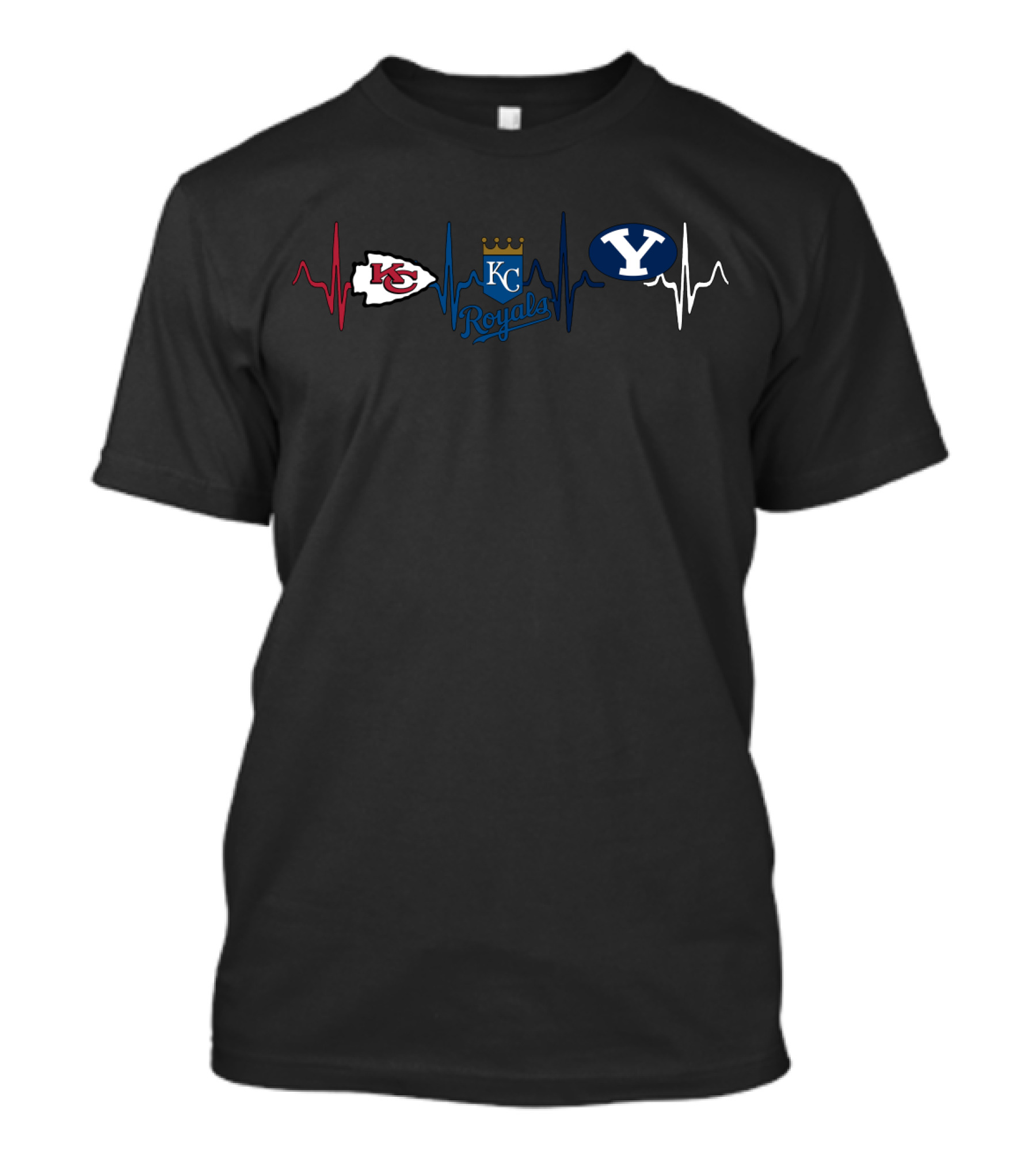 Love Chiefs Kc Royals Y Football Heartbeat T-Shirt