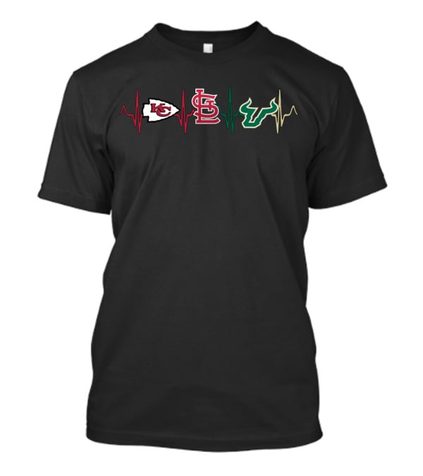 Love Chiefs Cardinals Sfb Icons Ekg Style T-Shirt