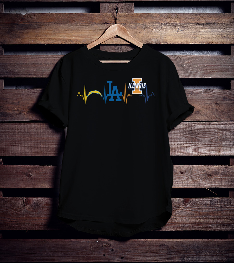 Los Angeles Chargers Dodgers Illinois Fighting Illini Love T-Shirt