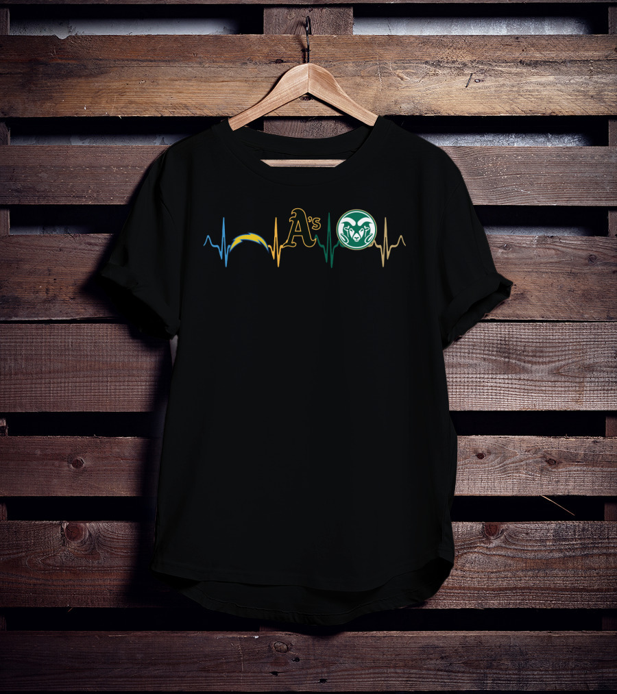 Love Chargers Athletics Rams Csu Heartbeat T-Shirt