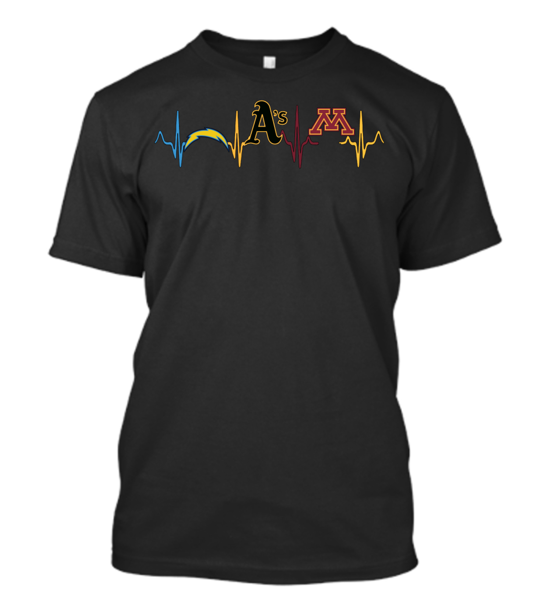 Chargers Athletics Minnesota Golden Gophers Love Heartbeat T-Shirt