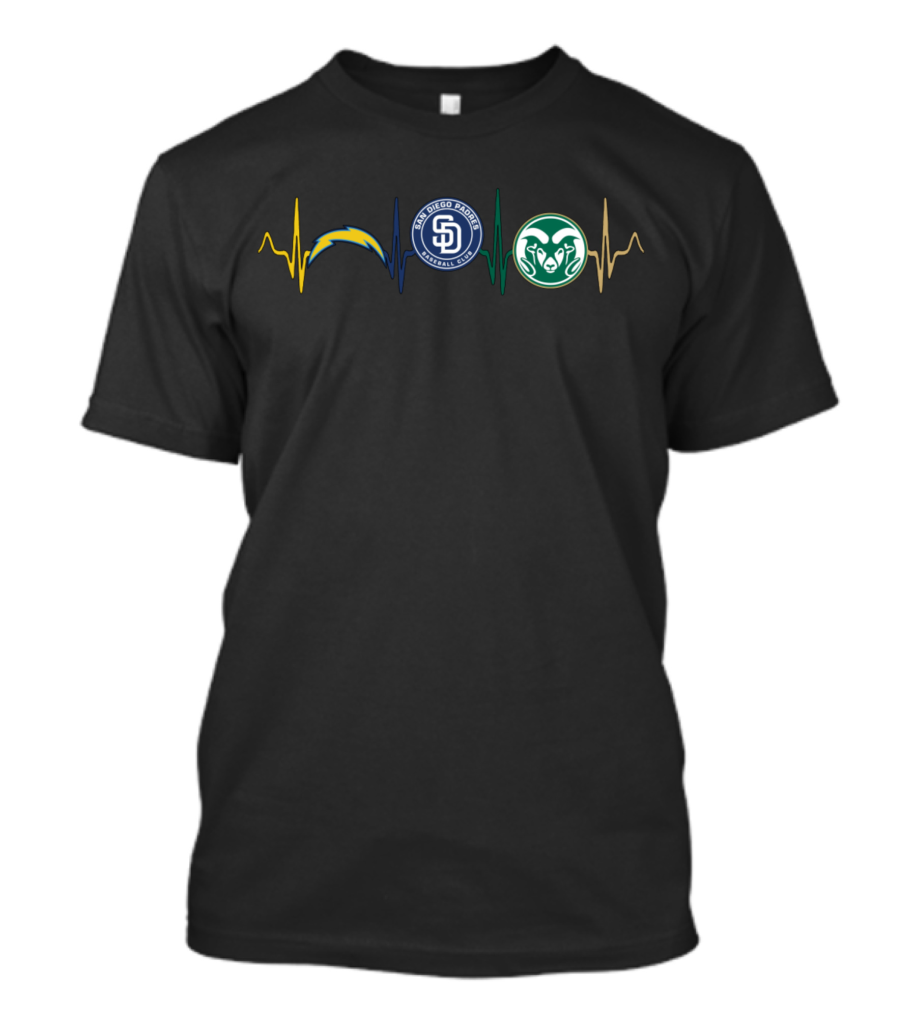 Chargers Padres Rams Heartbeat San Diego Csr T-Shirt