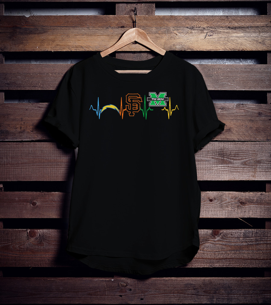 Chargers Love San Francisco Giants Marshall Thundering Herd Mth T-Shirt