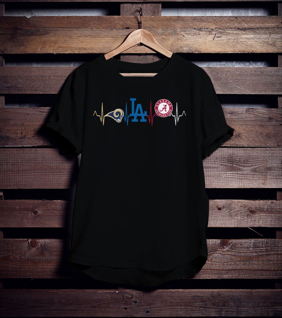 Love Rams Los Angeles Alabama Football Dodgers T-Shirt