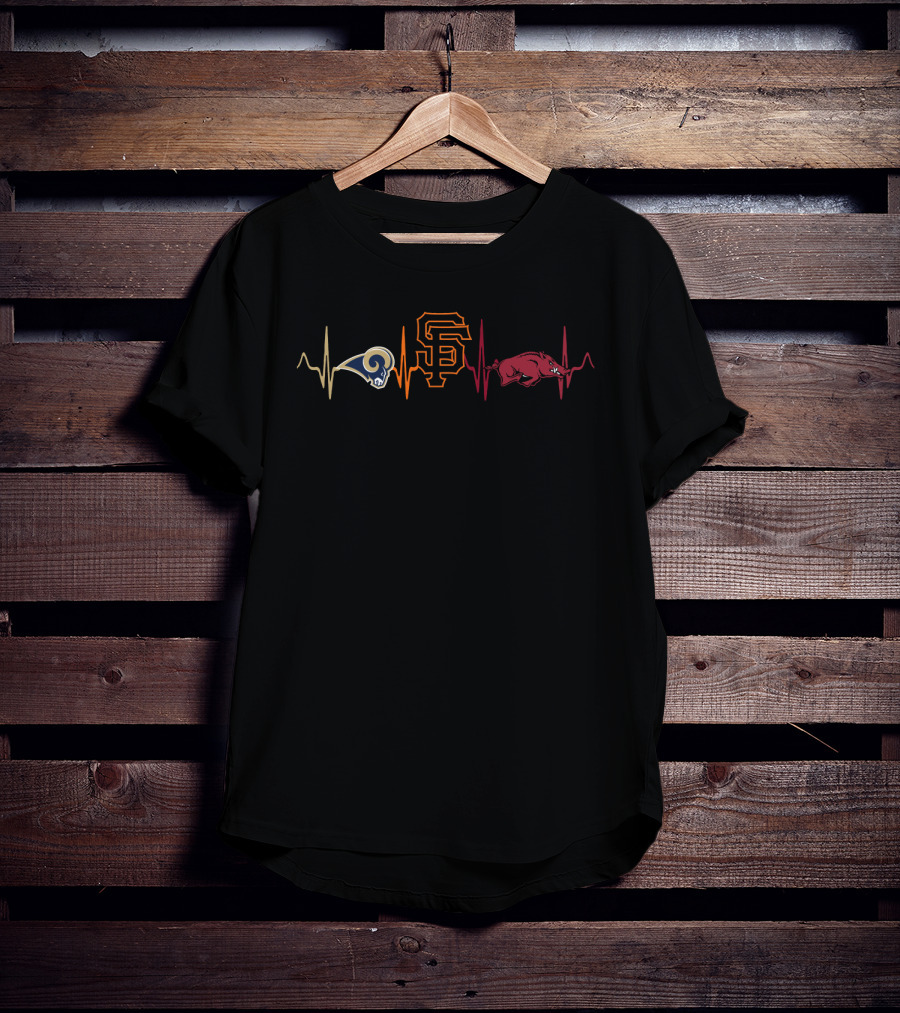Rams Giants Ar Heartbeat T-Shirt