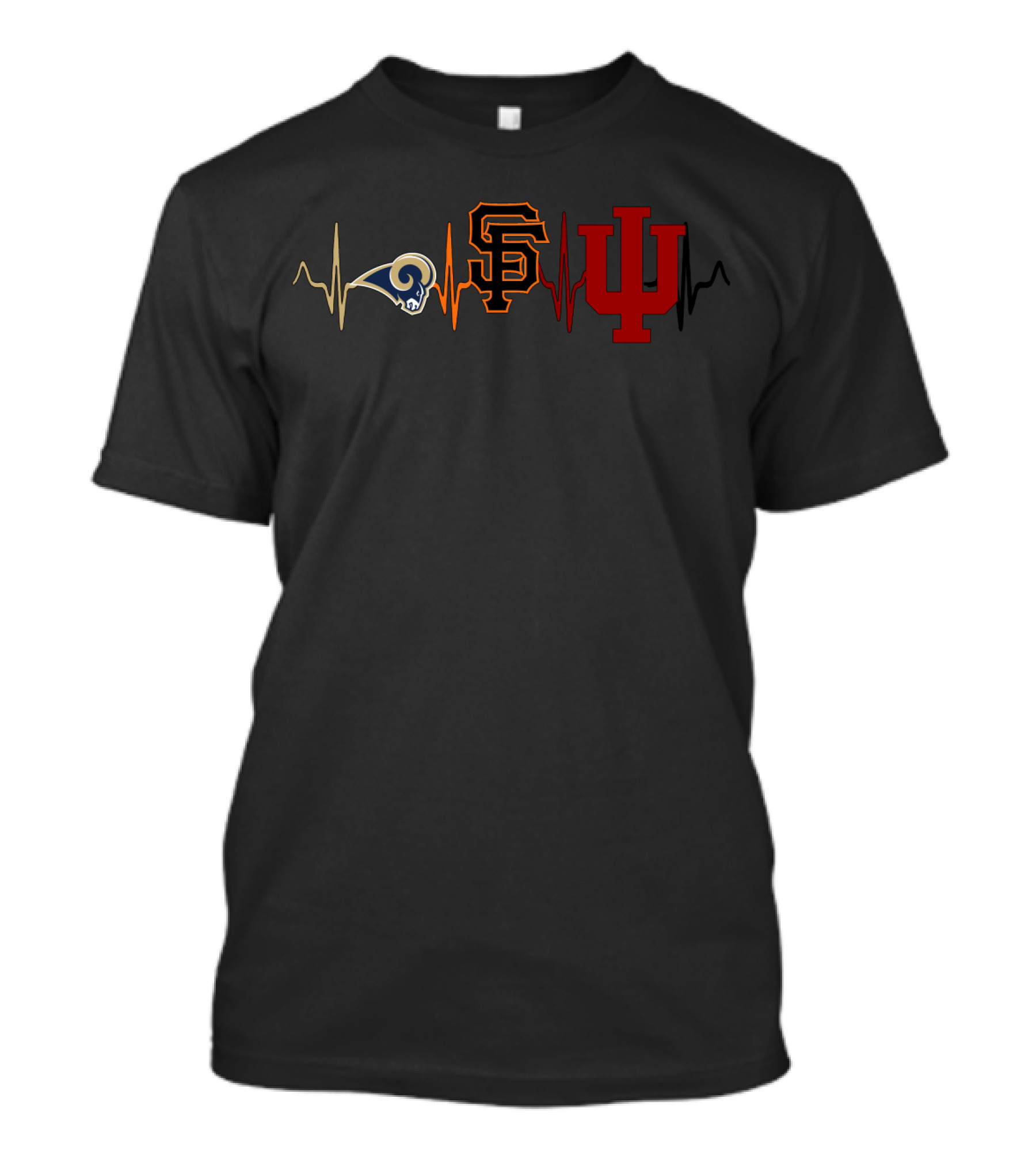Rams Giants Indiana Heartbeat T-Shirt