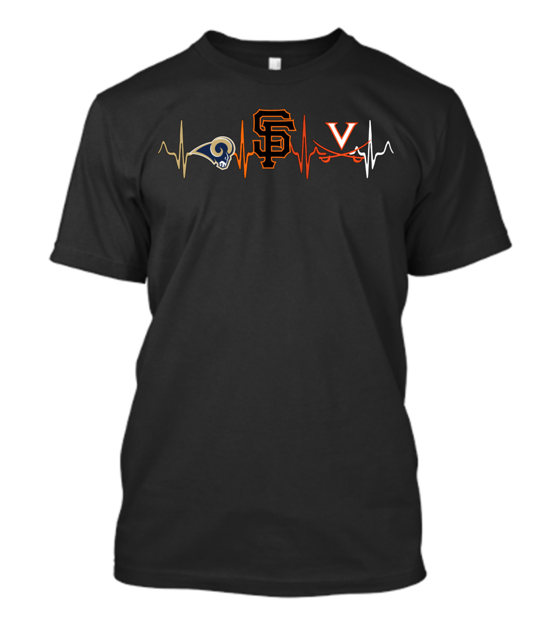 Love Rams San Francisco Giants Virginia Cavaliers T-Shirt