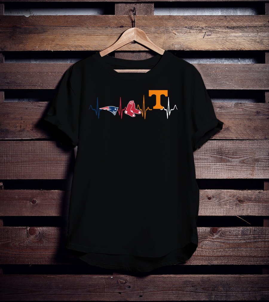 Patriots Red Sox Volunteers Heartbeat Icons T-Shirt