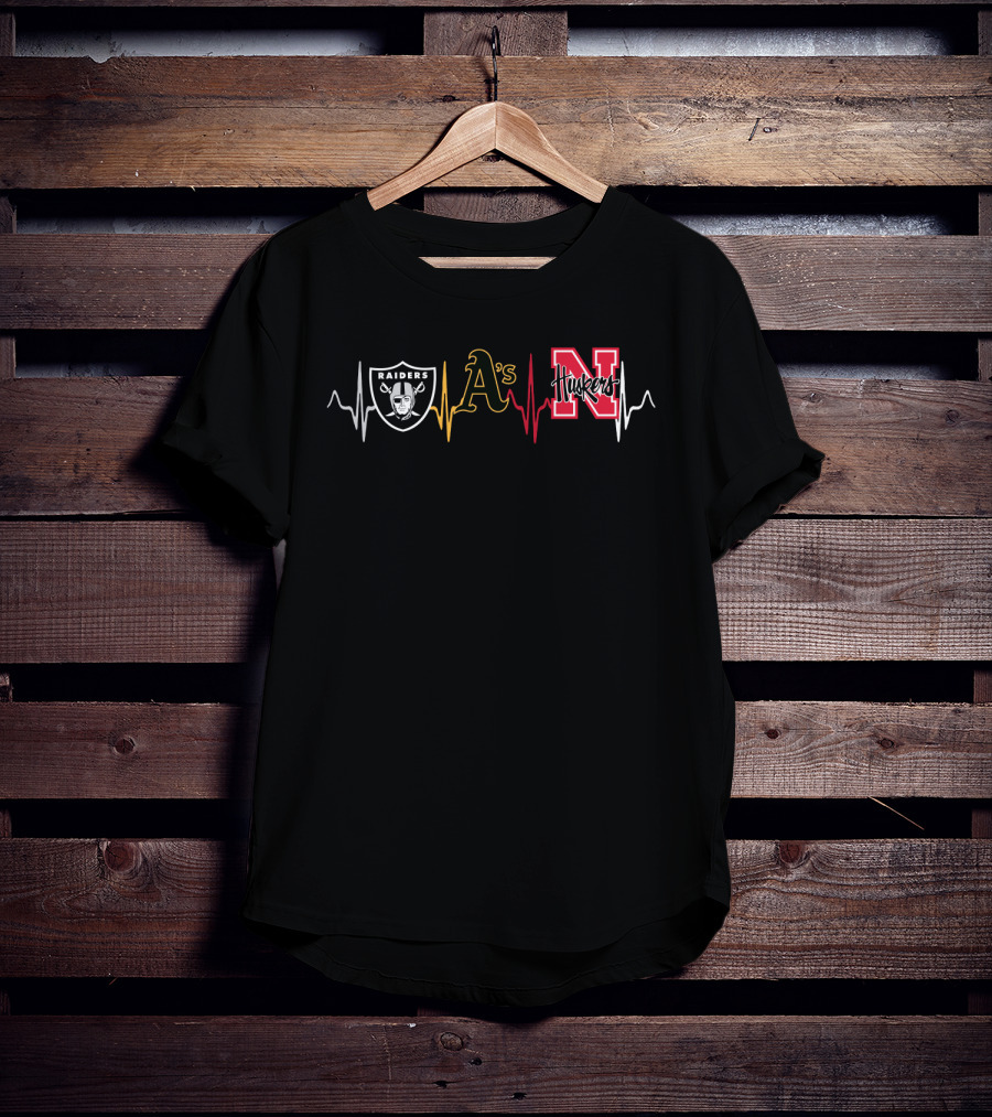Raiders A's Huskers Heartbeat T-Shirt