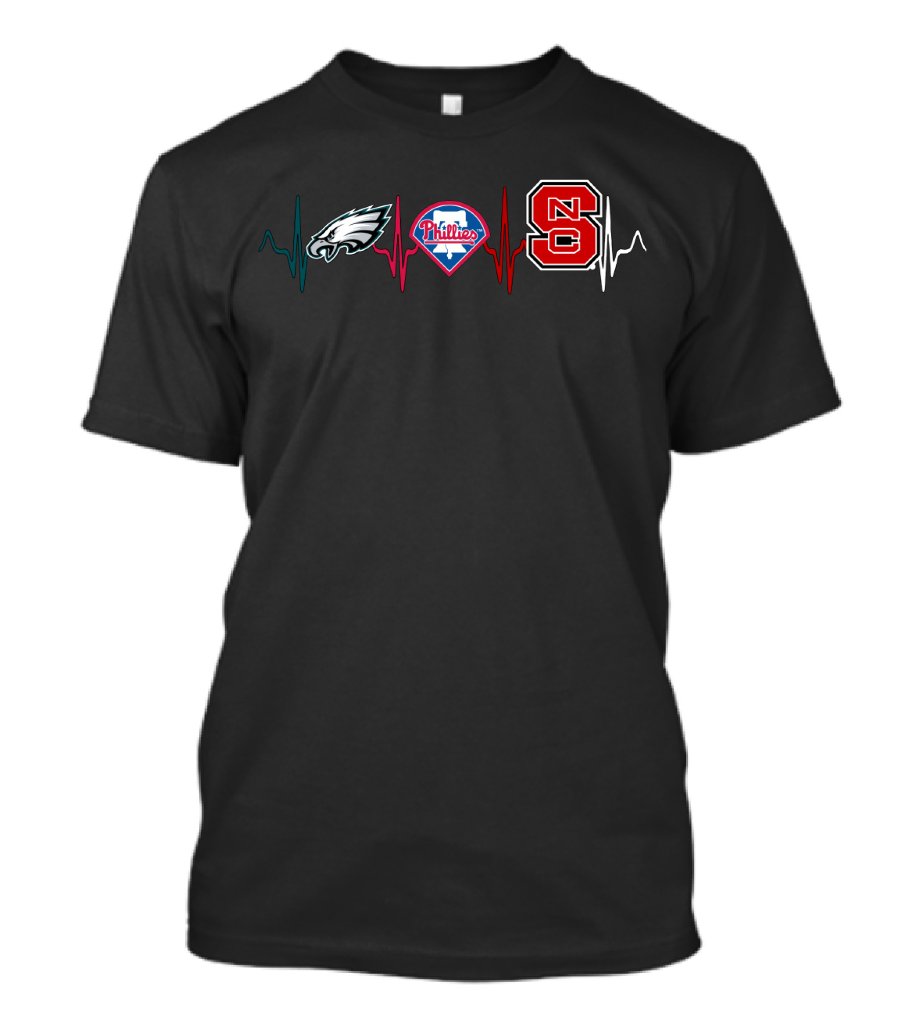 Eagles Phillies Ncs Heartbeat Logo Combination T-Shirt