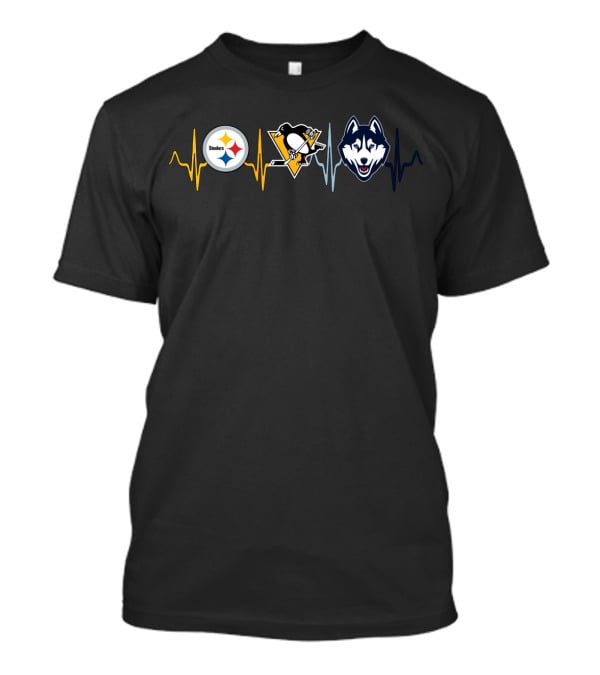 Steelers Penguins Huskies Heartbeat T-Shirt