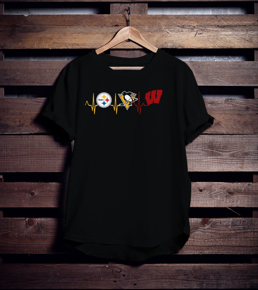 Steelers Penguins Wisconsin Heartbeat T-Shirt