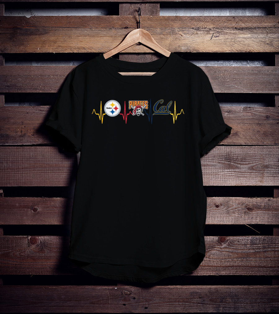 Steelers Pirates Cal Heartbeat T-Shirt