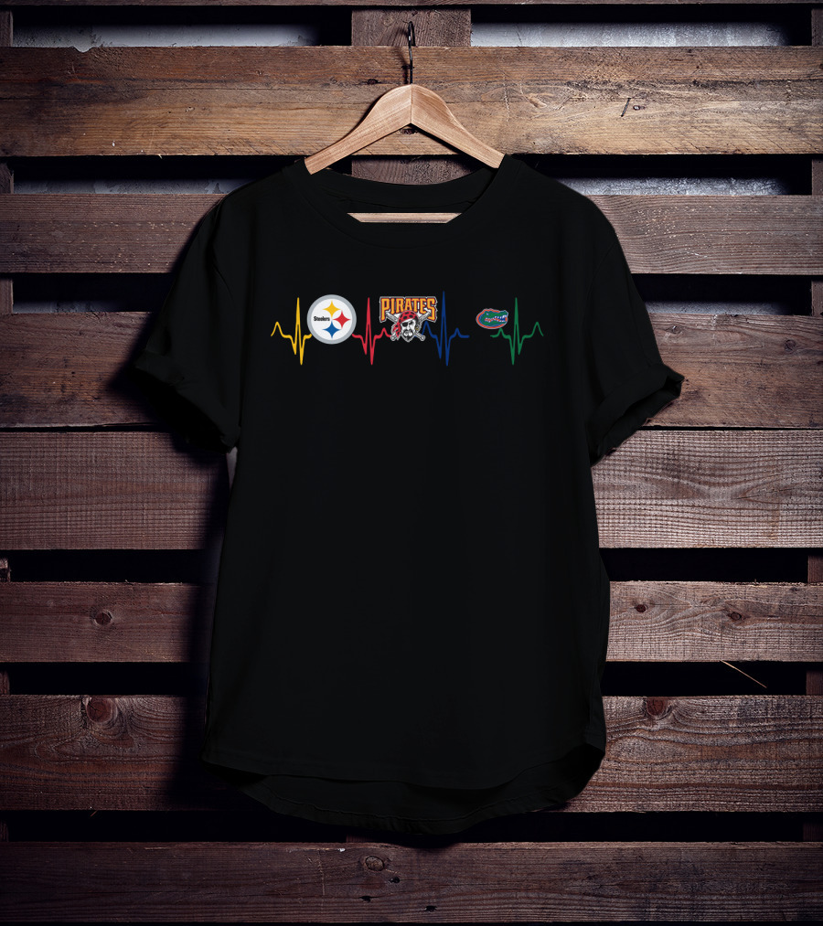 Steelers Pirates Gators Heartbeat T-Shirt