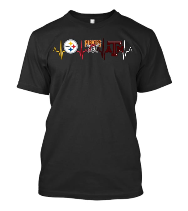 Steelers Pirates Texas A&M Heartbeat T-Shirt