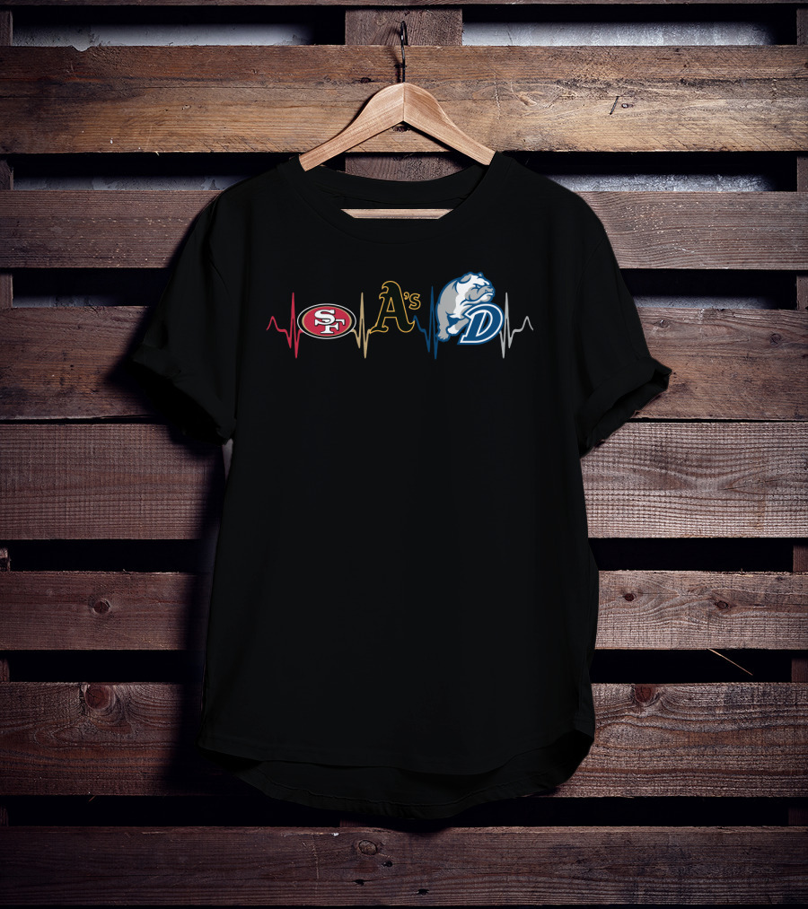 49ers A's Drake Bulldogs Heartbeat T-Shirt