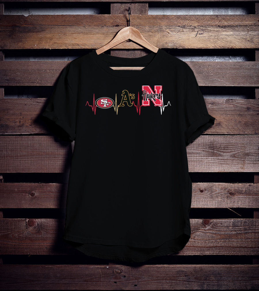 49ers Athletics Huskers Heartbeat T-Shirt