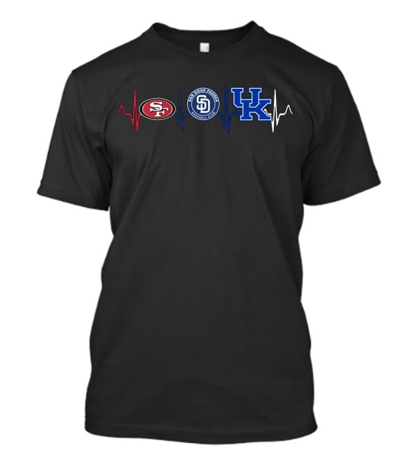 Love 49ers Padres Uk Heartbeat T-Shirt