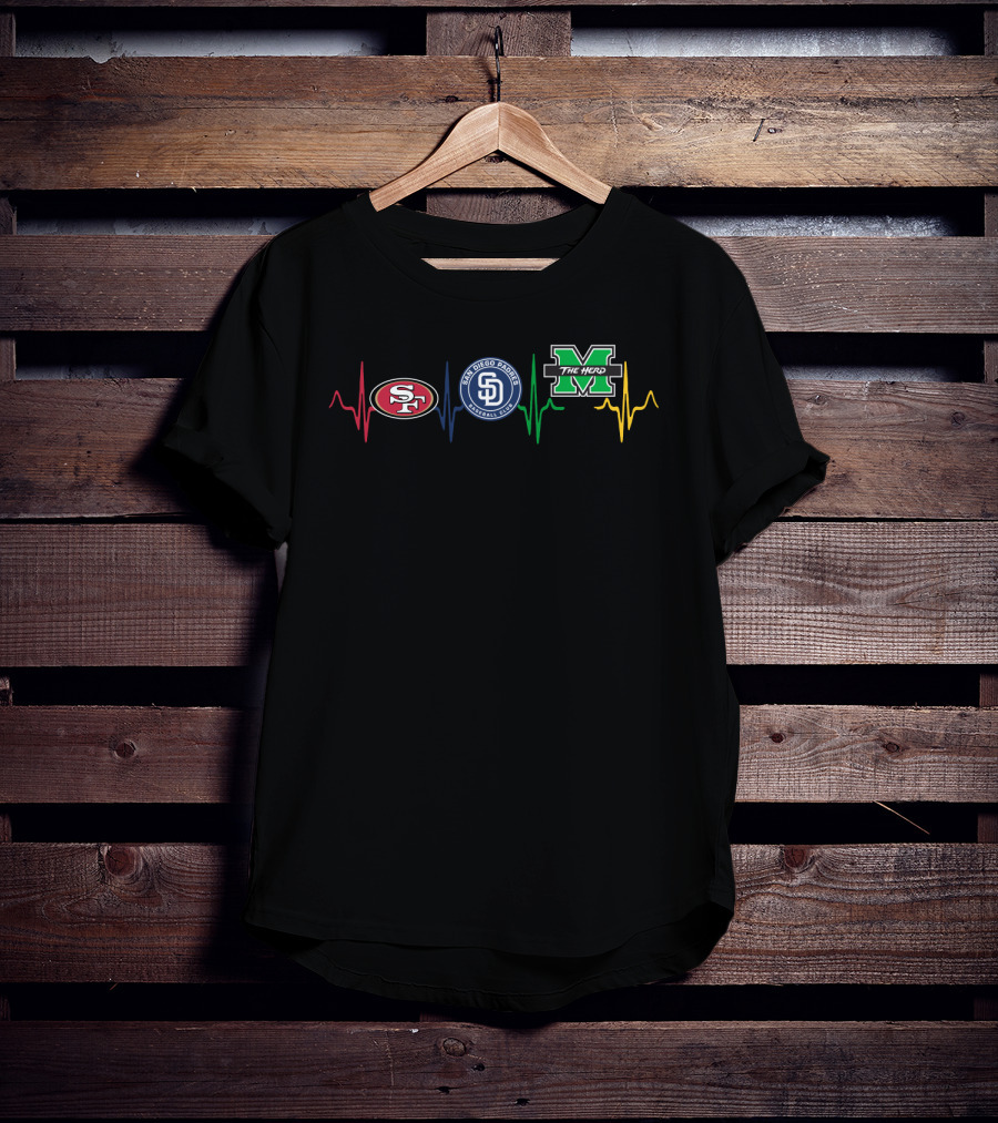 49ers Padres The Herd Mth Heartbeat T-Shirt