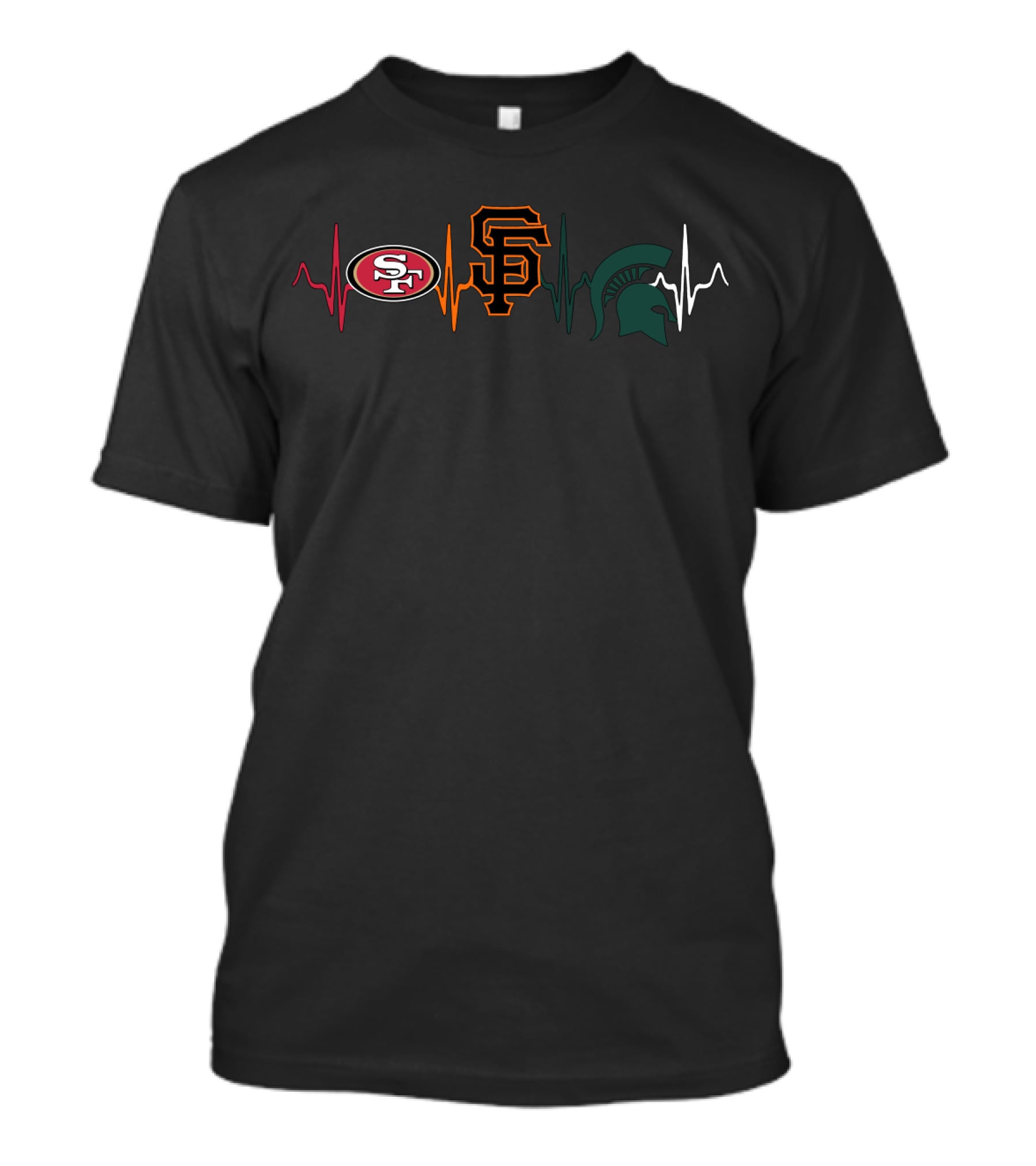 Love 49ers Giants Mss Heartbeat T-Shirt