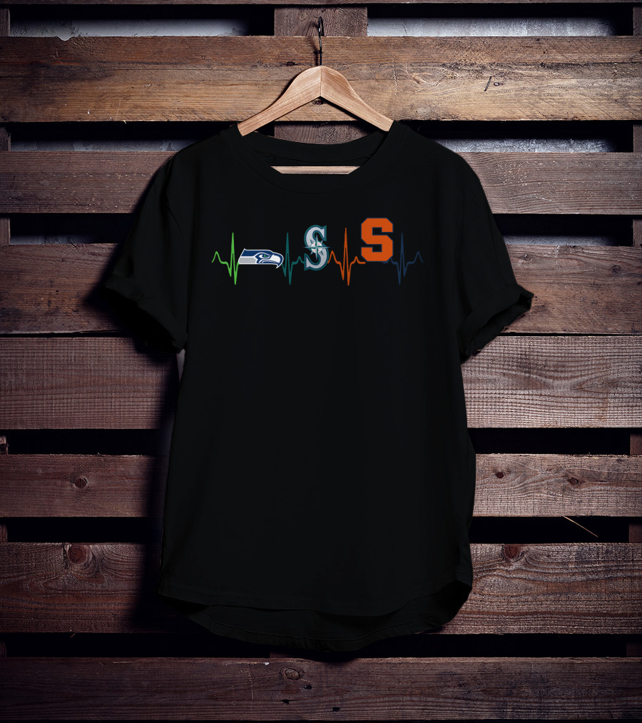 Seahawks Mariners Syracuse Heartbeat T-Shirt