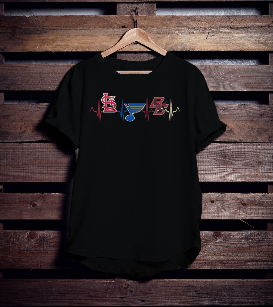 Love Stcardinals Blues Bce Heartbeat T-Shirt