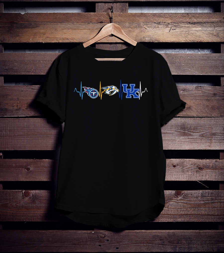Titans Predators Kentucky Wildcats Heartbeat T-Shirt