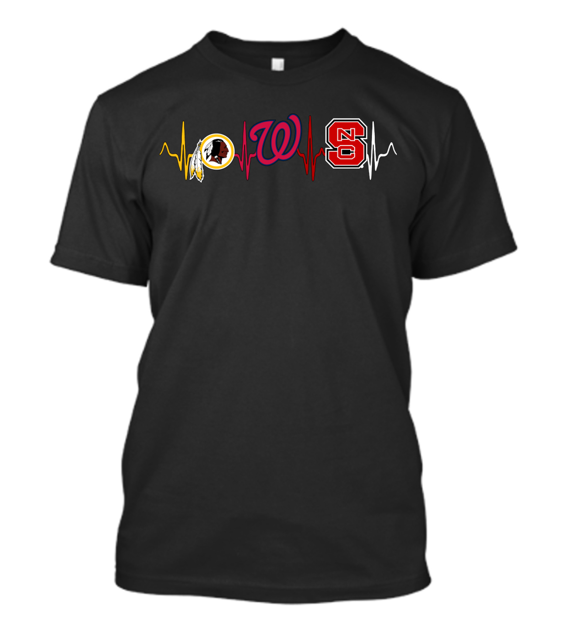 Washington Football Team Nationals Nc State Heartbeat T-Shirt