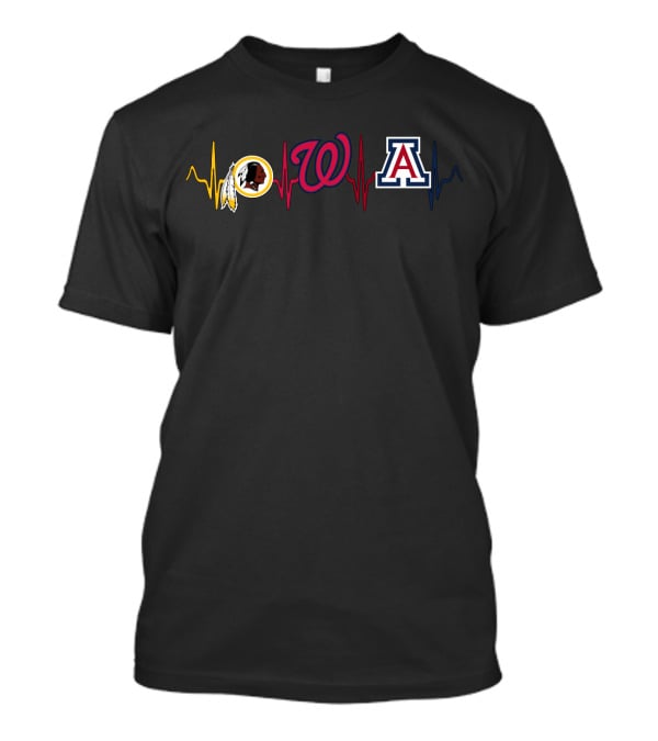 Redskins Nationals Wildcats Heartbeat Icons T-Shirt