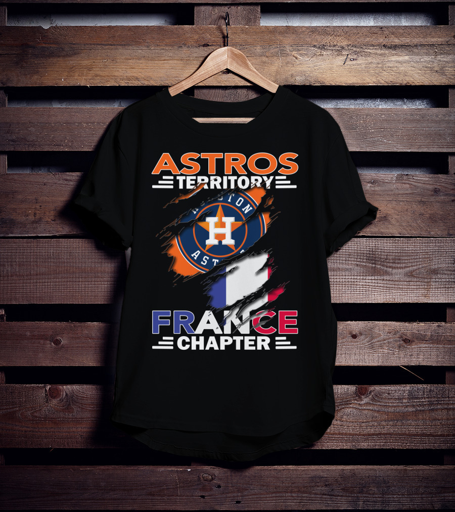 Astros Territory Houston France Chapter Flag Rip T-Shirt