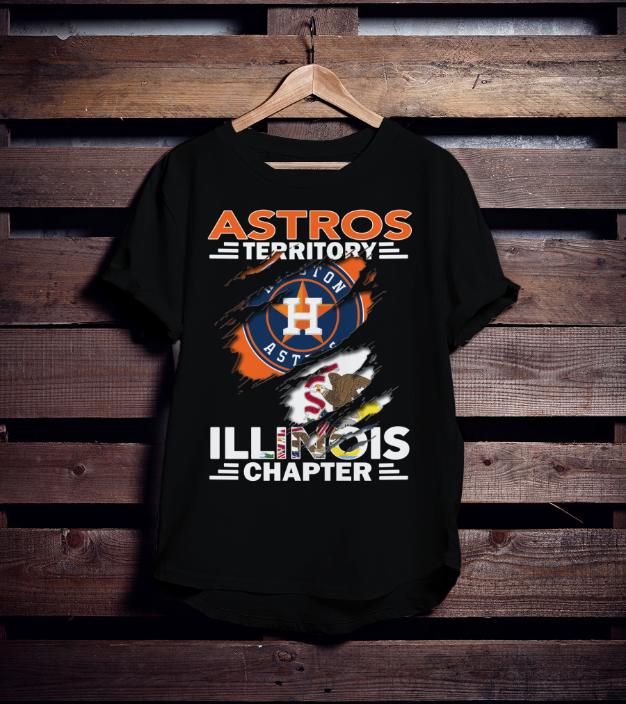Astros Territory Houston Astros Illinois Chapter Flag Badge T-Shirt