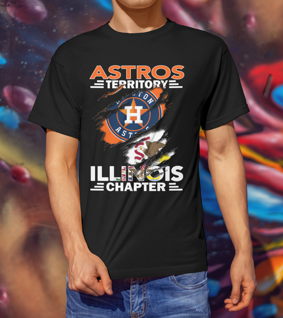 Astros Territory Houston Astros Illinois Chapter Flag Badge T-Shirt