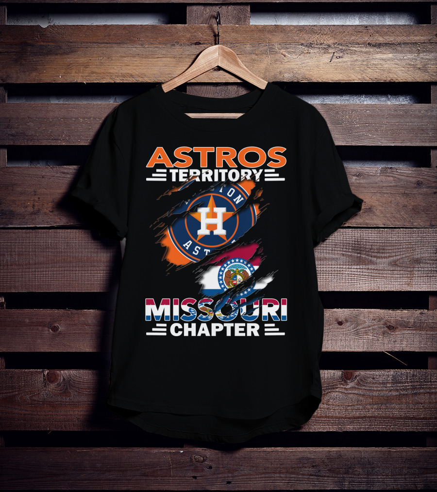 Astros Territory Missouri Chapter Houston Logo State Flag T-Shirt