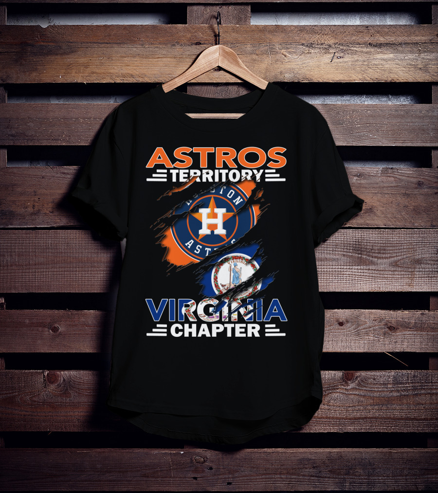 Astros Territory Virginia Chapter Houston Astros Logo Virginia Flag T-Shirt