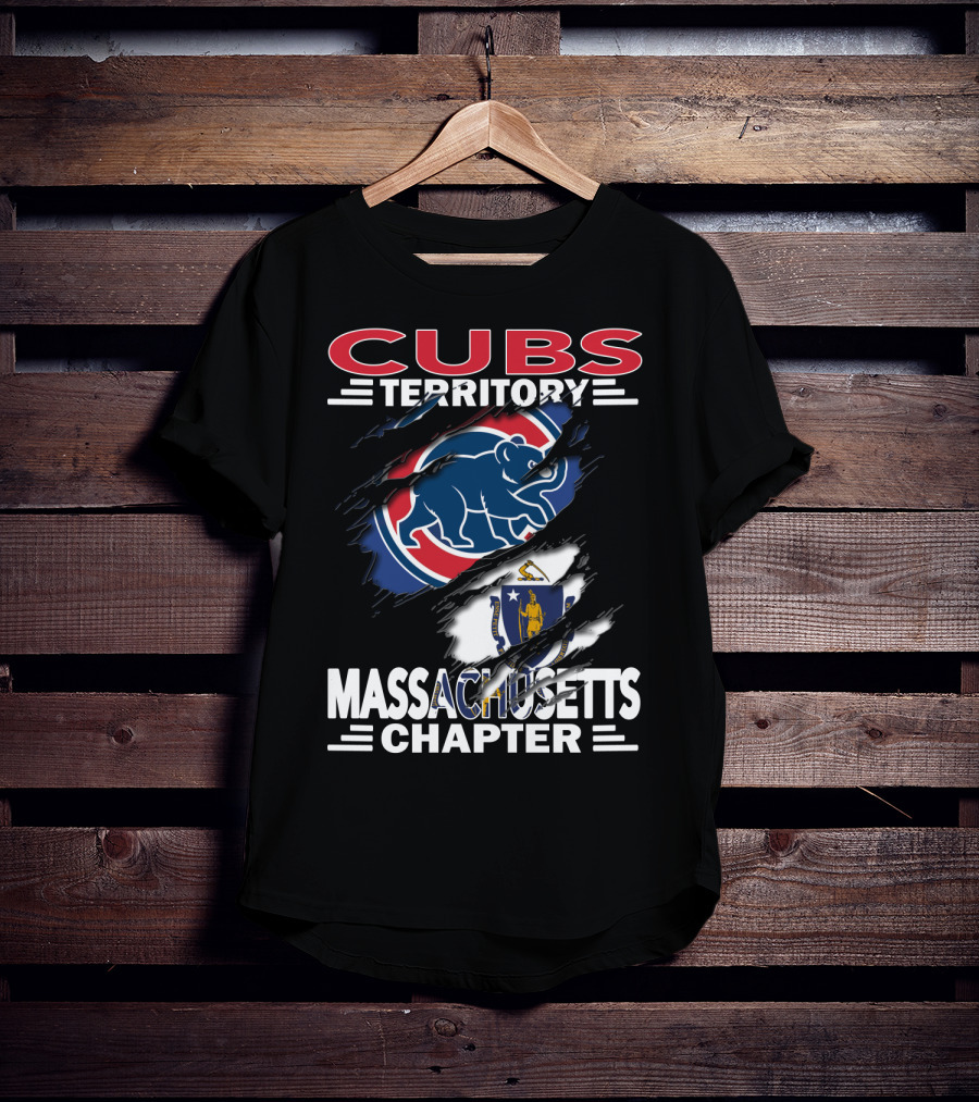 Cubs Territory Massachusetts Chapter Flag And Bear T-Shirt