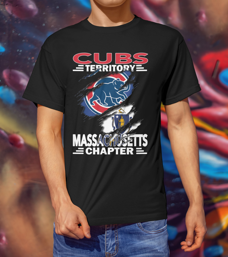Cubs Territory Massachusetts Chapter Flag And Bear T-Shirt