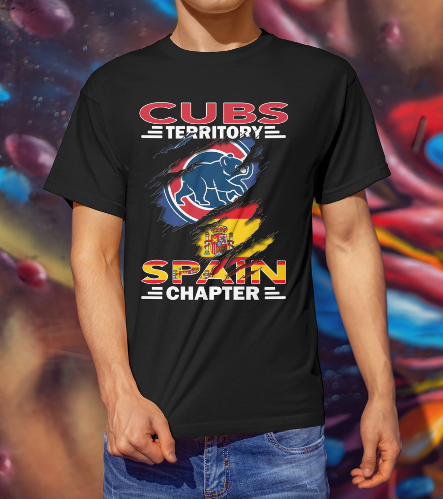 Cubs Territory Spain Chapter Blue Bear Logo Spanish Flag T-Shirt