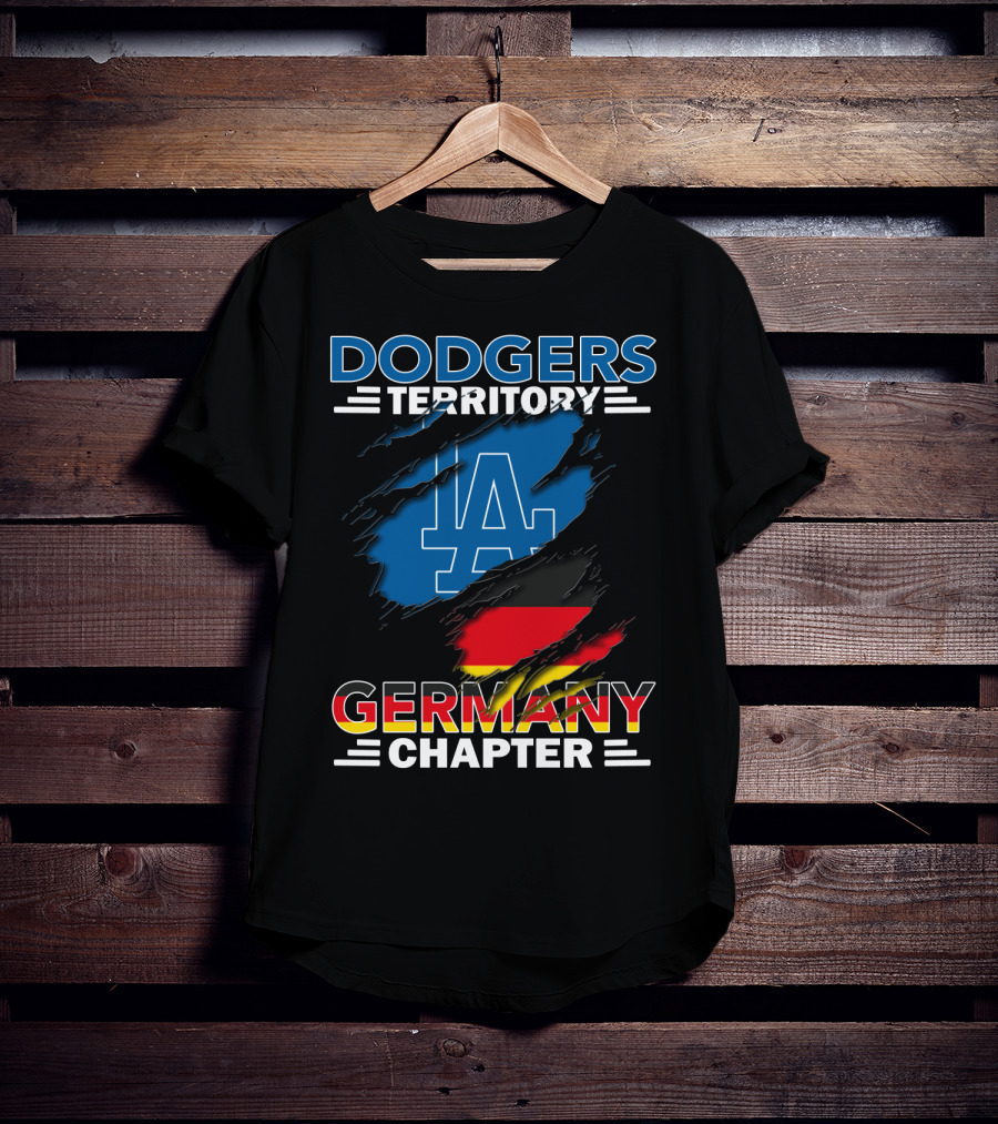 Dodgers Territory Germany Chapter LA Logo And German Flag T-Shirt