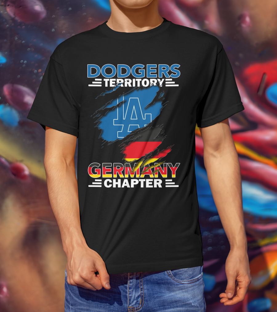 Dodgers Territory Germany Chapter LA Logo And German Flag T-Shirt