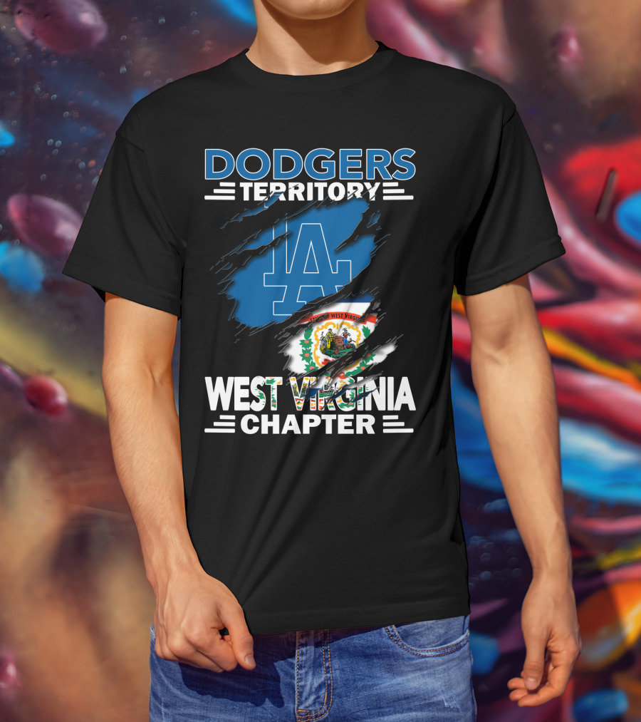 Dodgers Territory LA Emblem West Virginia Chapter T-Shirt