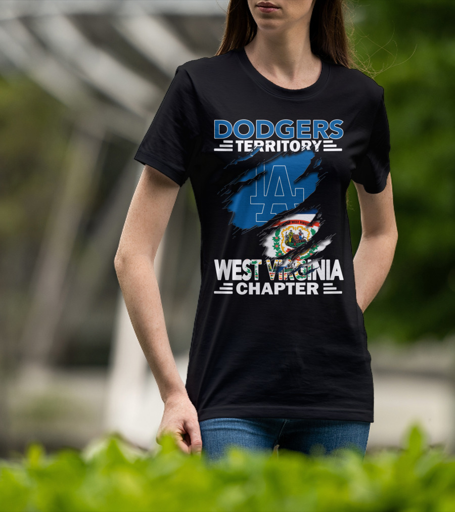 Dodgers Territory LA Emblem West Virginia Chapter T-Shirt