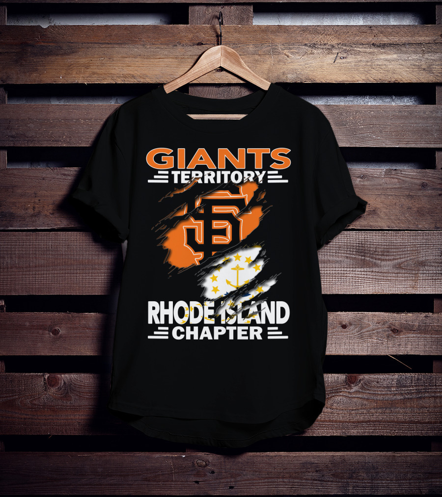 Giants Territory Rhode Island Chapter SF Logo And State Flag Elements T-Shirt
