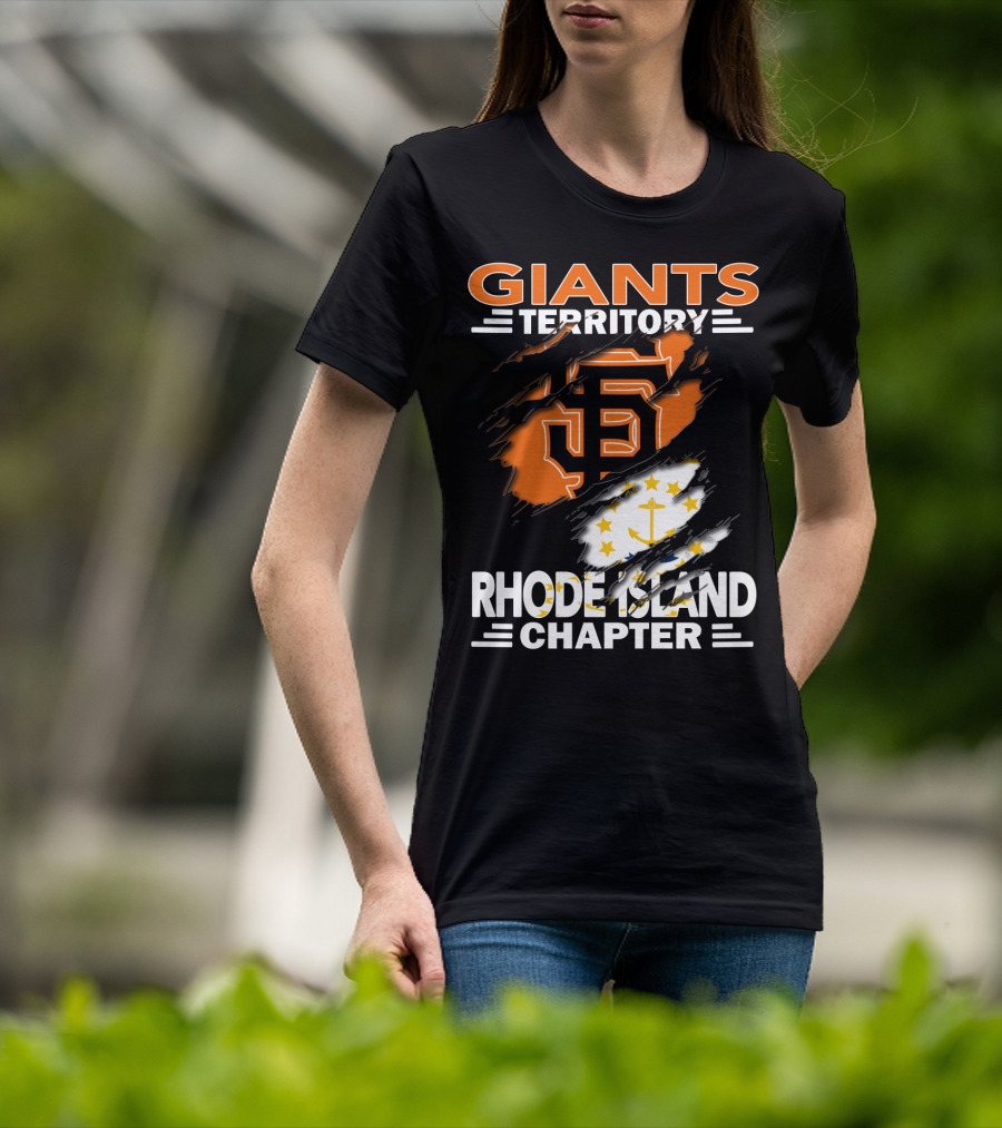 Giants Territory Rhode Island Chapter SF Logo And State Flag Elements T-Shirt